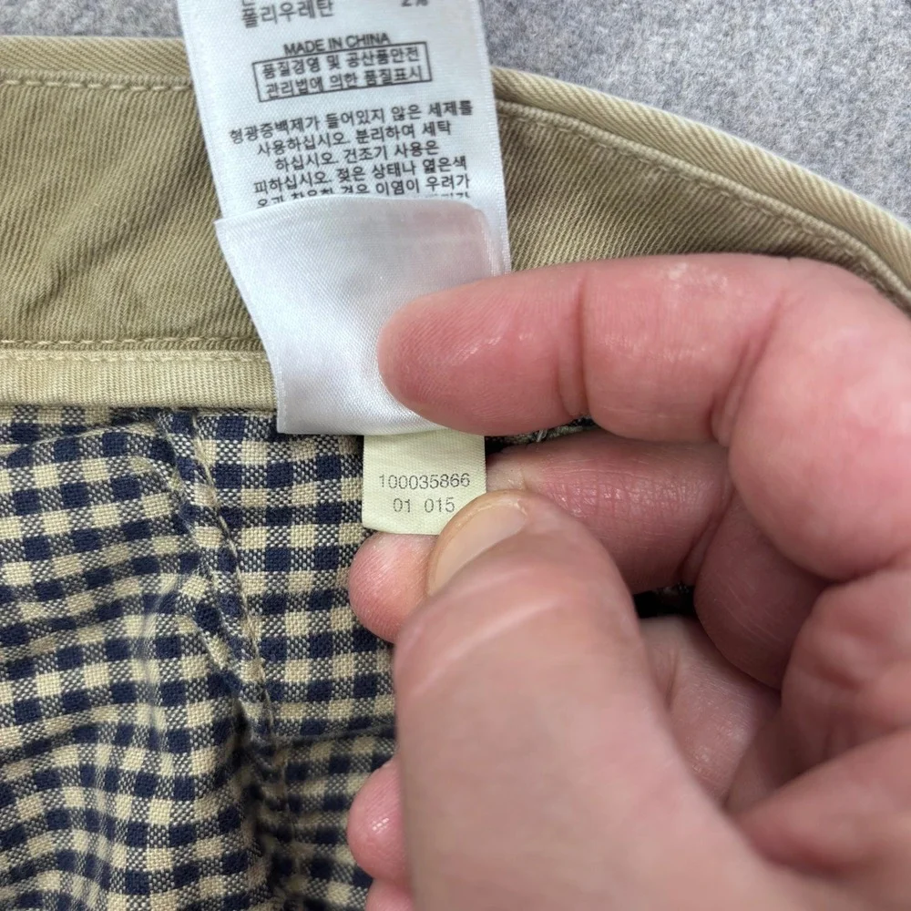 Brooks Brothers Red Fleece Chino Pants Mens‎ 32x32 (Tagged 33x34) Khaki Slim Fit